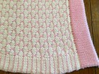 Pottery Barn Knit Baby Blanket Pink   White Very Soft  30x40