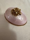 Vintage Evans Imperial Egg Trinket Box Pink