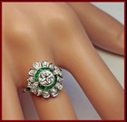 Vintage Art Deco Style Lab Created Diamond Edwardian Engagement 14k Gold Fn Ring