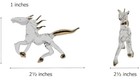 2    Clear Gold Run Horse Artistic Glass Figurine Premium Hand-blown Statue