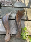 2 Antique Cast Iron Wood Stove Heater Feet  Legs 9    Tall