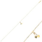 10  Cable Chain Double Heart Charm Ankle Bracelet Anklet Real 14k Yellow Gold