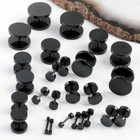 Stainless Steel Stud Earrings For Men Women Faux Gauges Ear Tunnel Fake Earrings