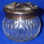 Antique Cut Glass Vanity Jar With Sterling Silver Lid No Monogram