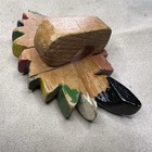 Bsa Indian Chief Head Hand Carved Wood Hand Painted Neckerchief Slide Ss-245