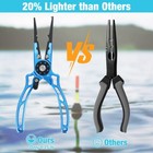 Flissa 8  Aluminum Fishing Pliers Saltwater Corrosion Resistant Split Ring Plier