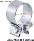 2pcs 3  Inch Stainless Steel T409 Narrow Band Exhaust Clamps Seal Muffler 