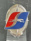 Vintage Greyhound Bus Badge Red Blue Enamel Screw Back 2-3 4 