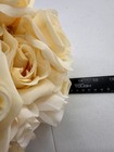 Artificial Ivory Rose Bridal Bouquet 12-inch With Green Ribbon   Leaves Wedding