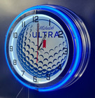 Michelob Ultra Golf Beer Sign 19  Blue Double Neon Clock Man Cave Garage Golf