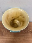 Red Wing Usa  871 Vintage Urn Trophy Vase Blue With Yellow Interior