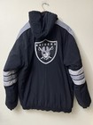 Vintage Oakland Raiders Nfl Starter Football Puffer Hooded Jacket Mens Size Xl