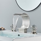 Bathroom Sink Faucet 3hole 8   widespread Basin Vanity Mixer Faucet Brushed Nickel