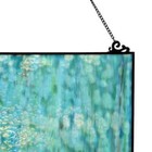 Single Pane Window Panel Stained Glass Handcrafted Hanging Style Mottled Blue