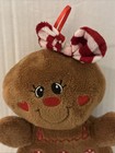 Dan Dee Gingerbread Girl Plush Christmas Holiday 8    Red Bow Woman Decoration Toy