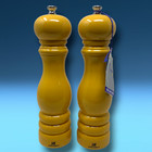New Peugeot Paris Mp 22cm Curry Yellow Salt Pepper Mill Set France Nwt Wood