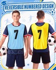 Yahenda 24 Pcs Sports Pinnies Soccer Scrimmage Practice Large  Gold  Sky Blue