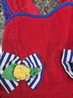 Vintage Red Corduroy Dress With Peplum And Bows Size 2t Toddler Dress Easter 