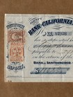 1870 Bank Of California Gold Hill Nevada Nv Certificate Of Deposit Check Revenue