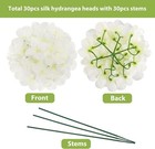 Jpsor 30pcs Artificial Hydrangea Silk Flower Heads With Stems  Fake  white  New