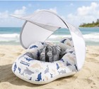 Inflatable Baby Swimming Float Xl 77cm W  Upf 50  Sun Canopy Safety Seat New