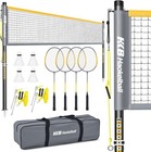 Professional Portable Badminton Net Set With Heavy Duty Steel Poles For Outdoor