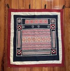 Vintage Tribal Hmong Wall Hanging Embroidered Stitched Indigo Backing 24x25