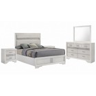 White Queen Bed 5-piece Bedroom Set With Dresser  Mirror  Nightstand