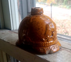 Helmet Rye 1890s Helmet Shaped Pottery Mini Whiskey Jug From Cincinnati