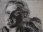 Large Original Drawing Aprox 19 X 24  -- Portrait Of Lady girl