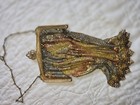 1920 s Art Deco Mesh Metal Evening Bag Gold Multicolor Ornate Frame Chain Handle