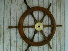 36  Brass Center Nautical Large Boat Ship Wooden Steering Wheel Wall D  cor Gift
