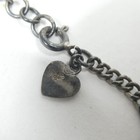 925 Sterling Silver Anklet Chain Heart Shaped Charms 10  Vintage