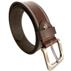 Men s Genuine Buffalo Full Grain Thick Leather Stitch Heavy Duty Belt 1 5  Width