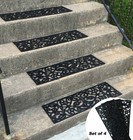 Rubber Stair Treads  Non-slip Stair Traction Tread Mats Outdoor Step Mat 4pcs