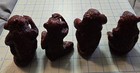 Excellent Vintage Hear  See  Speak   Do No Evil Monkeys-dark Red