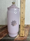 Vintage Vanity Jar Opaline Glass Purple Lilac Color With Gold Accent Apothecary 