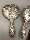 Vintage 4 Piece Sterling Silver Vanity Set  Cherub Motif And English Hallmarks