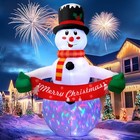 7ft Christmas Inflatable Snowman Outdoor Decorations With Led Lights  Lighted 
