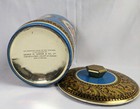 Vintage George W  Horner   Co Floral Blue Gold Tin Metal Lid Container Canister