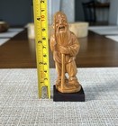 Vtg Carved Boxwood Chinese Farmer Figurine  4 25  Tall 
