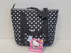 Lunch Bag - Hello Kitty - Polka Dot 9  Black Zip Top Tote Hand Case New Girls