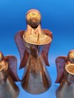 Vintage Ornate Set Of 3 Brass Copper Christmas Angel Candle Holders 6-9 Inches