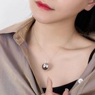 925 Sterling Silver Harmony Ball Necklace Brilliant Bola 20mm Pendant Choker 18 