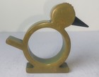 Vintage 1950s Marbled Green butterscotch Bakelite Bird Napkin Ring Holder