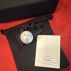 Chanel Very Rare Large Pearl  Vip Gwp Black Scrunchie With Chanel Logo