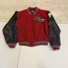 Vintage 1992 Elvis Presely In Concert Tcb Wool Leather Varsity Jacket Size L Red
