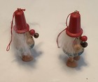 Swedish Christmas Tomte  Elf  Gnome Wooden Figurines Folk Art Ornament Vtg  2 