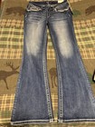 Miss Me Mid-rise Bootcut Blue Denim Jeans Embroidered Rhinestone Stretch