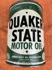 Original Vintage Quaker State Motor Oil 1 One Quart Metal Can Display Old Gas